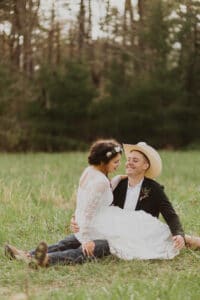 bride and groom in Cades Cove